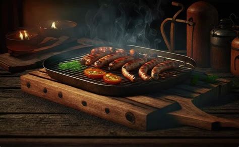 Premium Photo A Grilled Barbecued Sausage Ai Generated