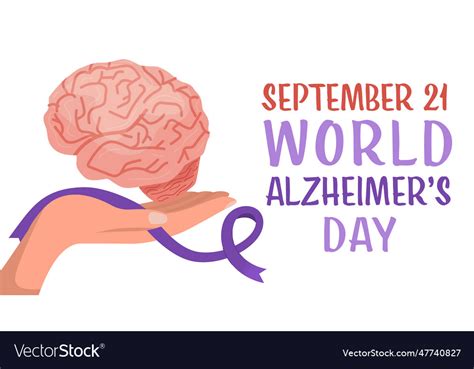 World Alzheimers Day September 21 Editable Vector Image