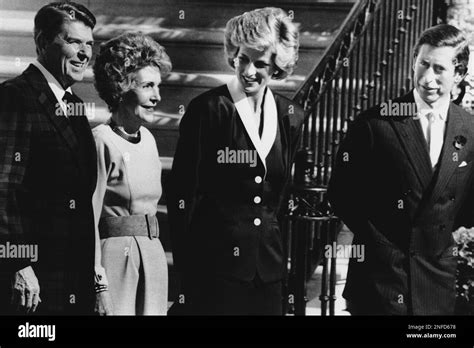 President Ronald Reagan And First Lady Nancy Reagan Pose For Photos