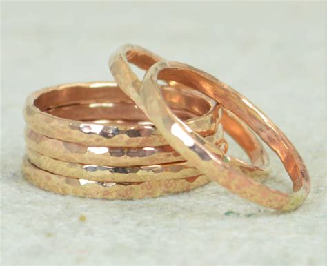 Thick Stackable Bronze Rings Bronze Rings Stackable Rings Bronze