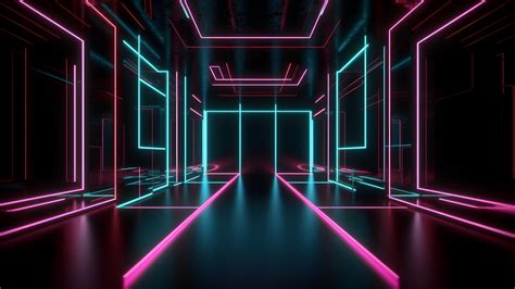 Neon Lights Wallpaper 4K, Dark room, Futuristic, Cyberpunk