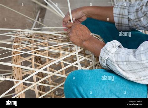 Basket Weaving From Split Bamboo Is A Common Trade In The Northern