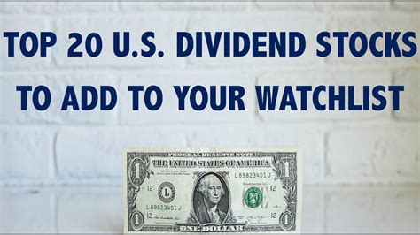 U S Dividend Stocks To Watch Youtube