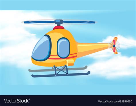 A Helicopter On Sky Royalty Free Vector Image VectorStock