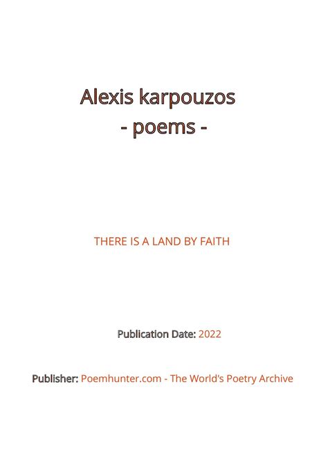 Calam O Poems Alexis Karpouzos