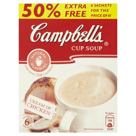 Campbells Cream Of Chicken Cup Soup 6 Sachets 156g Tinned Soup Iceland Foods