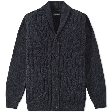 Barbour Isaac Shawl Cardigan Charcoal END SE