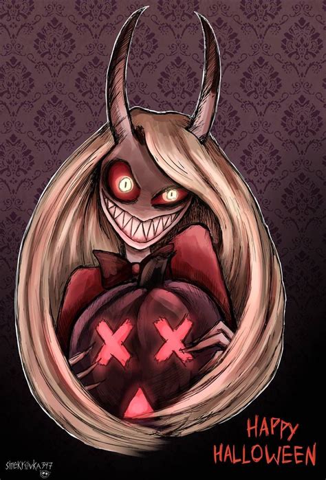 an evil looking demon holding a heart with the words happy halloween ...