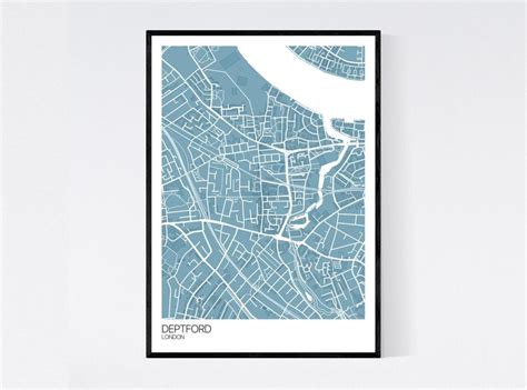 Deptford London Map Art Print Many Colours 350gsm Art - Etsy