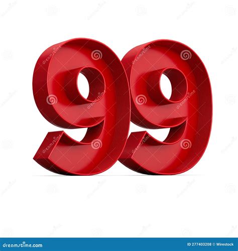 Bright Red Number Isolated On White Background Stock Photo Image