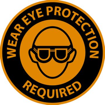 Caution Sign Eye Protection Required On White Background, Glass, Area, Goggles PNG and Vector ...