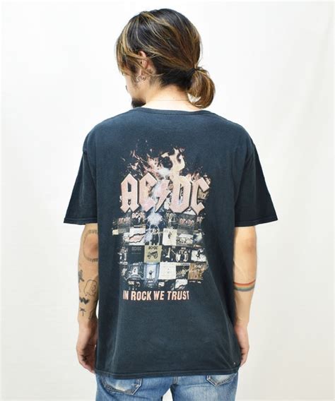 【ヴィンテージ古着】ac Dc エーシーディーシー In Rock We Trust プリントtシャツ（tシャツ カットソー