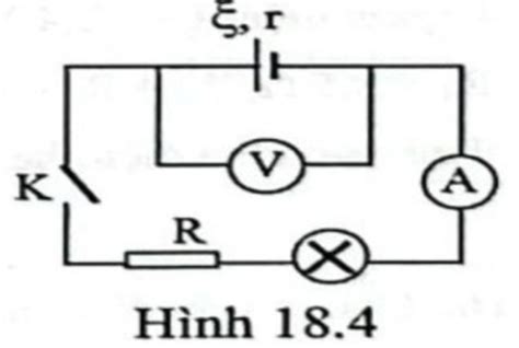 Cho Mạch điện Hình 18 4 Trong đó R 5 5Ω đèn Loại 6v 6w K Mở Vôn Kế Chỉ 6 V K đóng