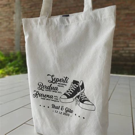 Jual Totebag Blacu 20x25cm Custom Desain Tas Souvenir Custom Free