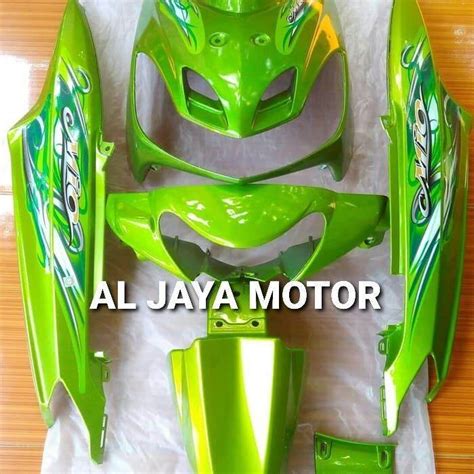 Cover Body Full Halus Yamaha Mio Smile Warna Hijau Plus Sticker