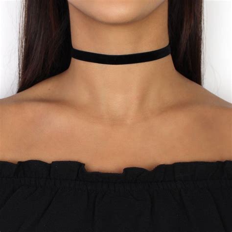 Thin Black Suede Velvet Choker By Nikita By Niki ®