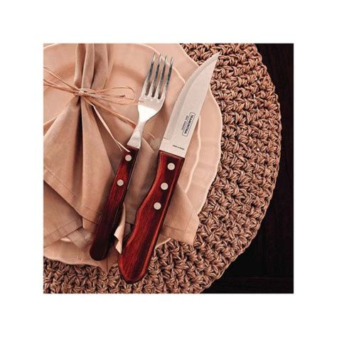 4pc Tramontina Jumbo Steak Polywood Knife And Fork Set Bunnings Australia