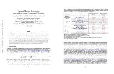 Federated Minimax Optimization: Improved Convergence Analyses and ...