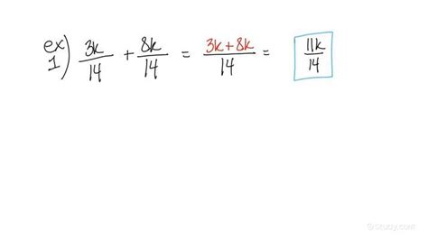 Adding Fractions with Variables and Common Denominators | Geometry ...