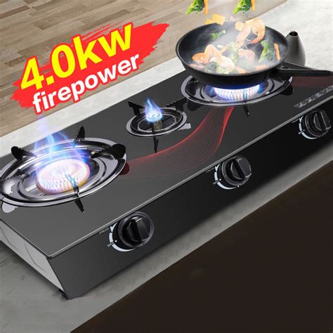 Gas Ranges Stove Household Gas Stove Glass Stove Burner Stove 3 Burner 40kw High Power Burner