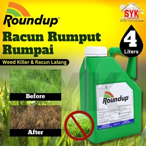 SYK Roundup 4 Liters Glyphosate 41 Racun Rumput Rumpai Racan Lalang