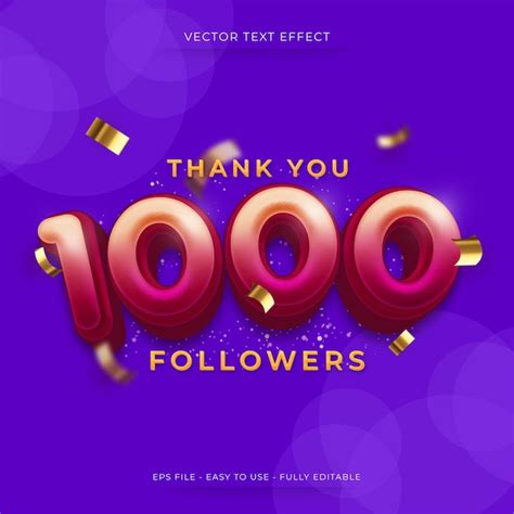 Vector Obrigado Postar Para 1000 Seguidores Nas Redes Sociais