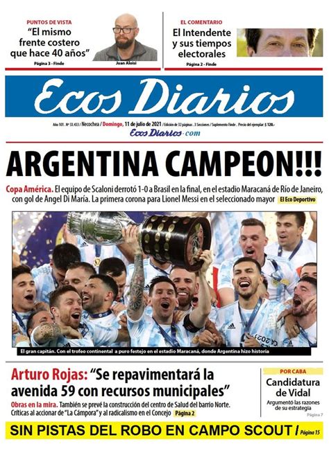 Las Tapas De Los Diarios Con Argentina Campeón Olé Ar