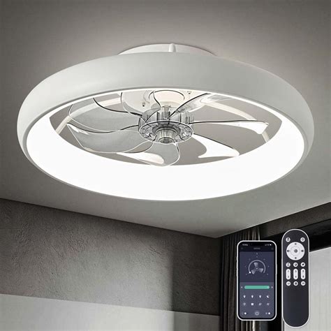 ANTOINE 20 In LED Indoor White Bladeless App Control Low Profile