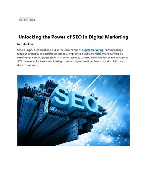 Ppt Unlocking The Power Of Seo In Digital Marketing Powerpoint