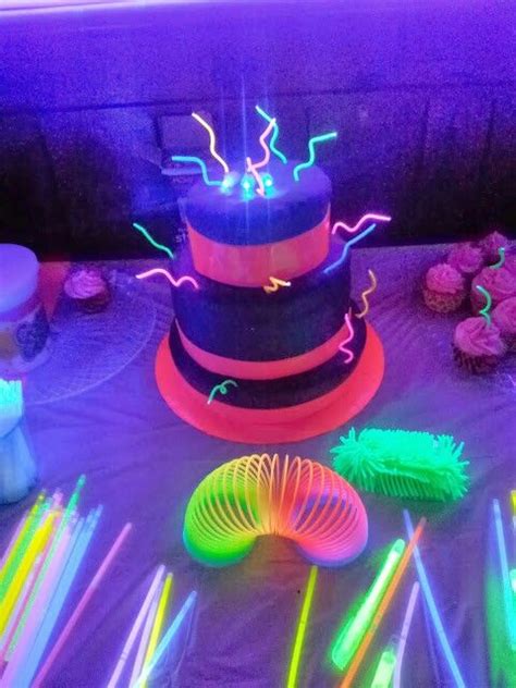 Glow Party Birthday Cake Ideas Wiki Cakes