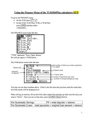 Fillable Online Using The Finance Menu Of The Ti Plus Calculators