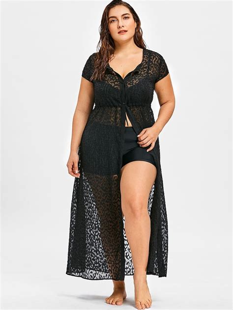 Plus Size Sheer Front Split Maxi Cover Up Fashion Plus Size Fashion Plus Size Model