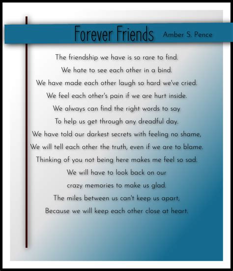 Forever Friends-Amber S. Pence | Friendship Poems