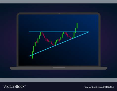 Descending bearish triangle breakouts flat icon Vector Image