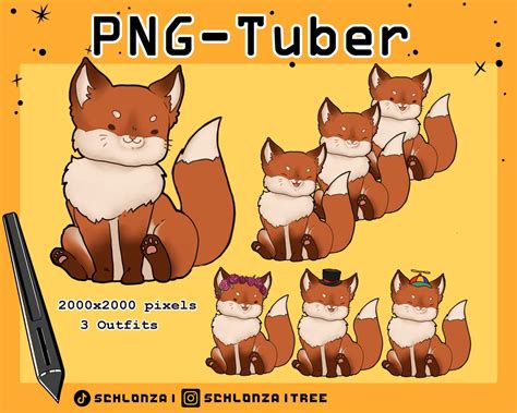 Cute Fox Png Tuber Stream Asset Etsy