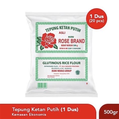 Jual Tepung Ketan Putih Rose Brand 500 Gr X 20 Bks Per 1 Duskarton 10