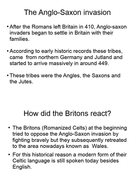 Anglo-Saxon Invasions | PDF