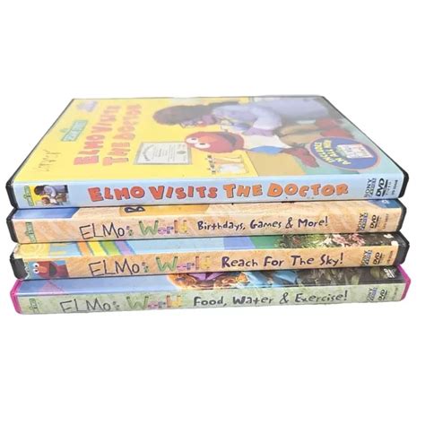 ELMO'S WORLD SESAME Street DVD Lot Of 4 Kids Doctor Exercise Birthday ...