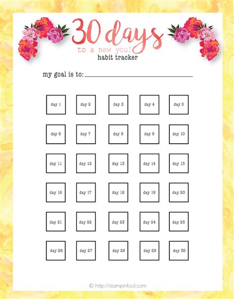 Whole30 30 Day Habit Tracker Free Printable Printable Calendar Template Planner Template