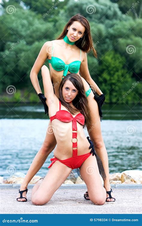 Two Girls In Bikini Stock Photo Image Of Beautiful Outdoors 5798334