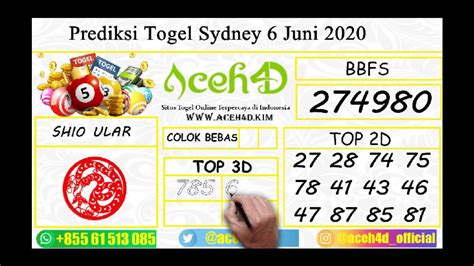 Prediksi Togel Sydney Juni L Bocoran Angka Hari Ini L Angka