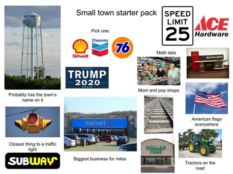 The Small Town Starter Pack R Starterpacks