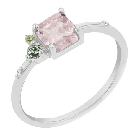 Cluster Ring Mit Morganit Saphir Olivin Und Diamanten Kenny Eppi De