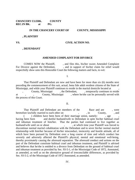 Amended Complaint Divorce Fill Out Sign Online Dochub