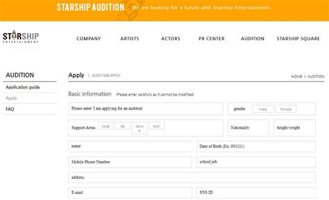 Starship Entertainment Audition 2022 For Global Females Registration