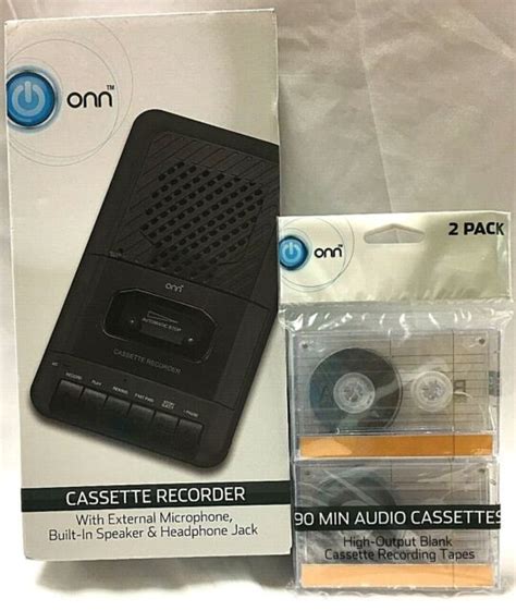 Onn Cassette Recorder External Microphone Built In Speaker Headphone Jack Ebay