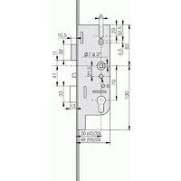 Crémone serrure Tétière 16 mm à 2 galets Axe 50 mm GU Fercomatic