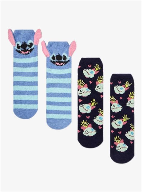 Hot Topic Disney Lilo Stitch Scrump Stitch Fuzzy Socks 2 Pair