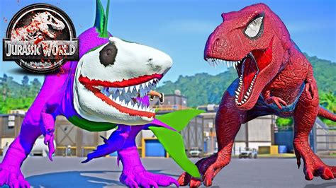 Spiderman Tyrannosaurus Rex Vs Joker King Shark Dinosaurs Fight 🌍