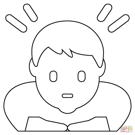 Man Bowing Emoji Coloring Page Free Printable Coloring Pages